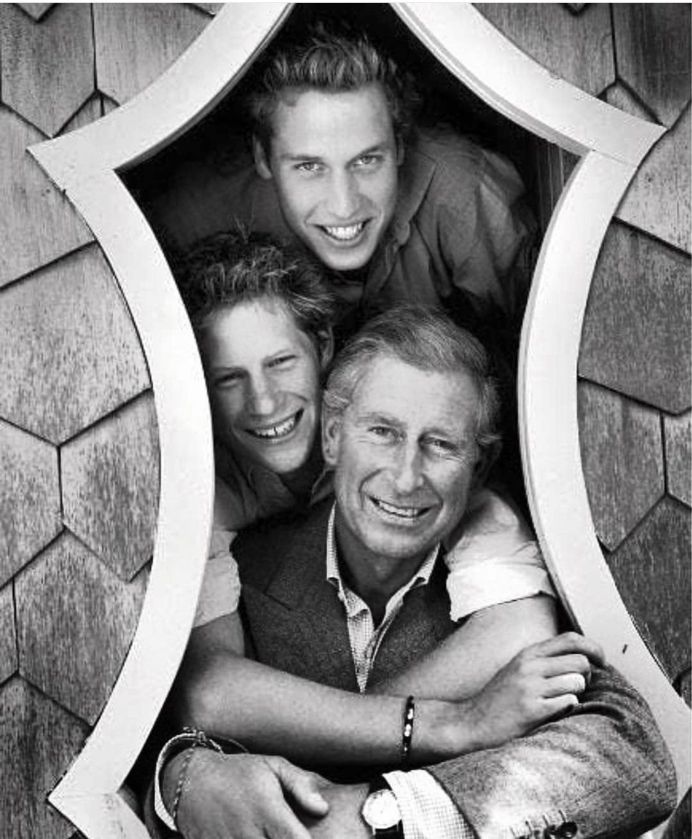 Harry and William with dad in happier times